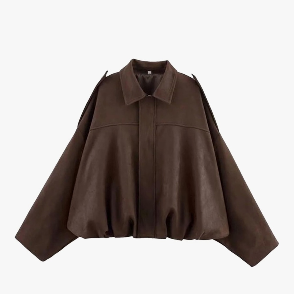 Faux Suede Bomber Jacket